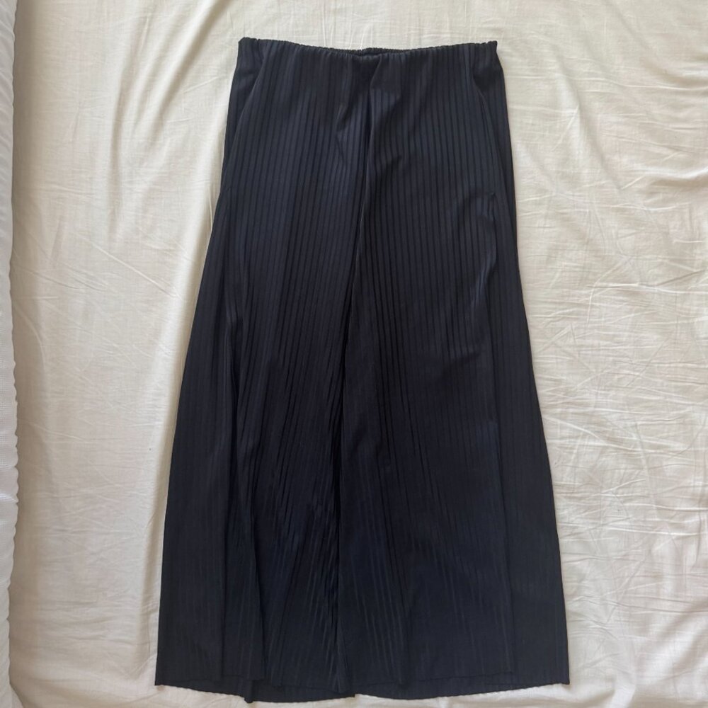 Zara Wide Leg Pants Pleated with Side Slit